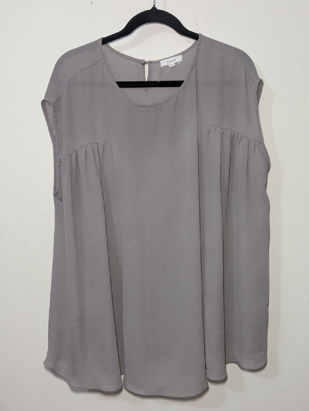 Wishlist Gray Sleeveless Pleated Swing Tunic Oversized Sheer Women's Size M/L